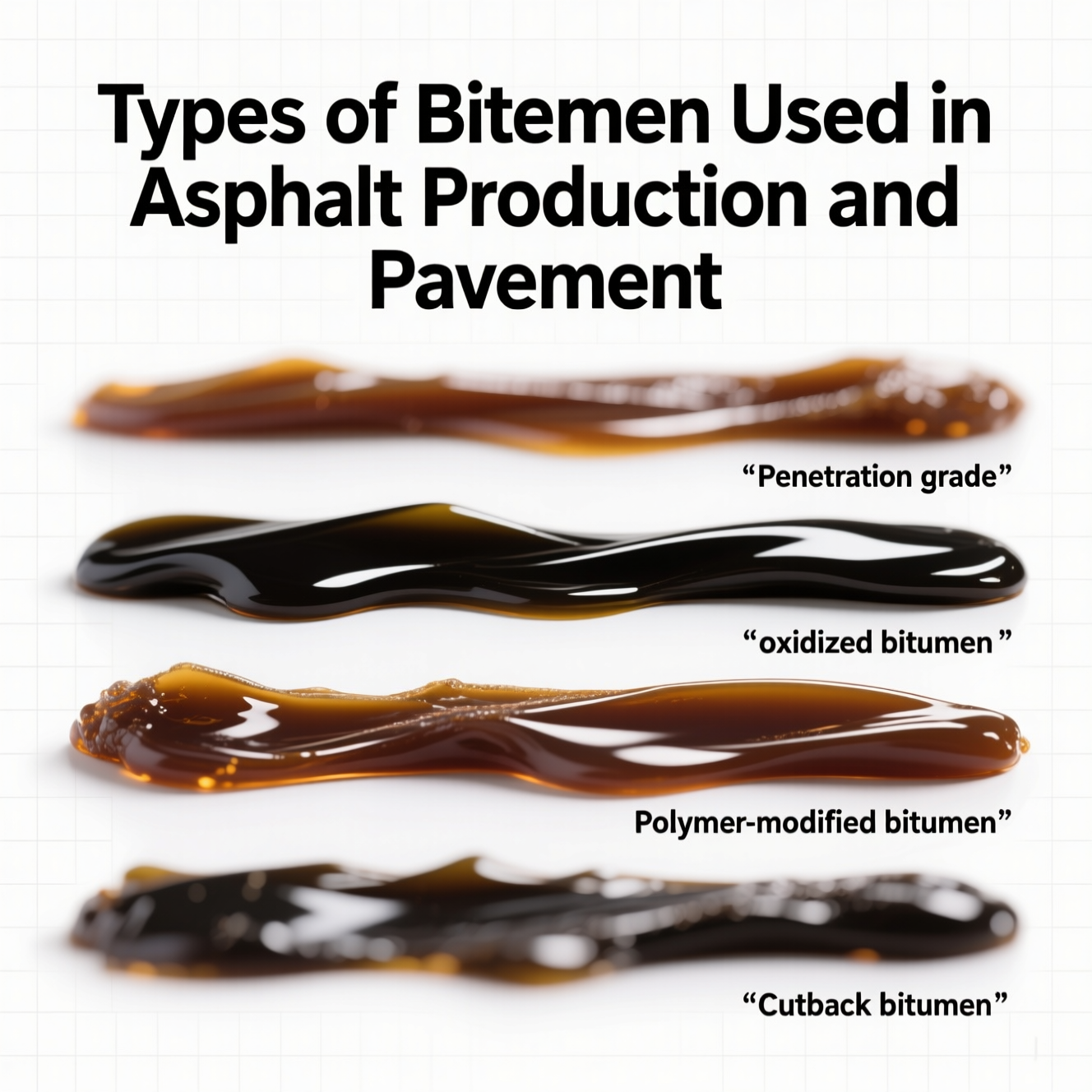 Types of Bitumen Used in Asphalt Production and Pavement